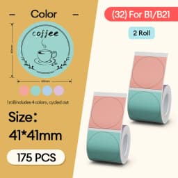 NiiMBOT B21 Round Sticker Labels Thermal Sticker Self-adhesive Waterproof  Label Paper For B1 B21 Niimbot Mini Portable Thermal