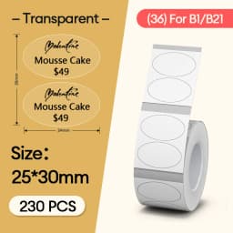 NiiMBOT B21 Round Sticker Labels Thermal Sticker Self-adhesive Waterproof  Label Paper For B1 B21 Niimbot Mini Portable Thermal