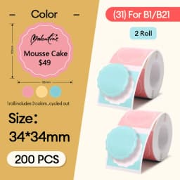 NiiMBOT B21 Round Sticker Labels Thermal Sticker Self-adhesive Waterproof  Label Paper For B1 B21 Niimbot Mini Portable Thermal