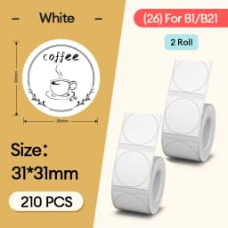 NiiMBOT B21 Round Sticker Labels Thermal Sticker Self-adhesive Waterproof  Label Paper For B1 B21 Niimbot Mini Portable Thermal