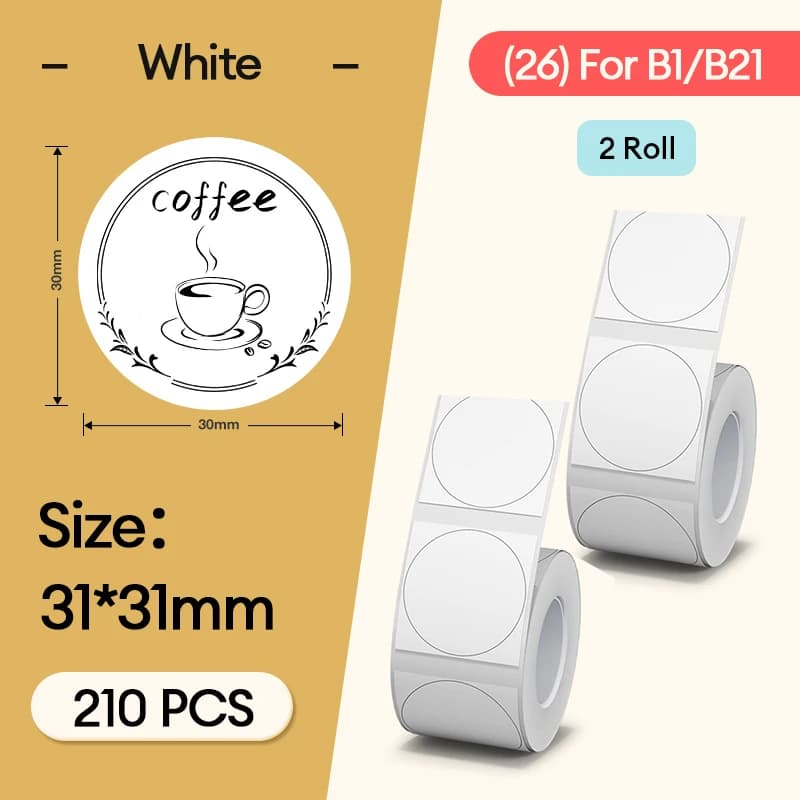 NiiMBOT B21 Round Sticker Labels Thermal Sticker Self-adhesive Waterproof  Label Paper For B1 B21 Niimbot Mini Portable Thermal