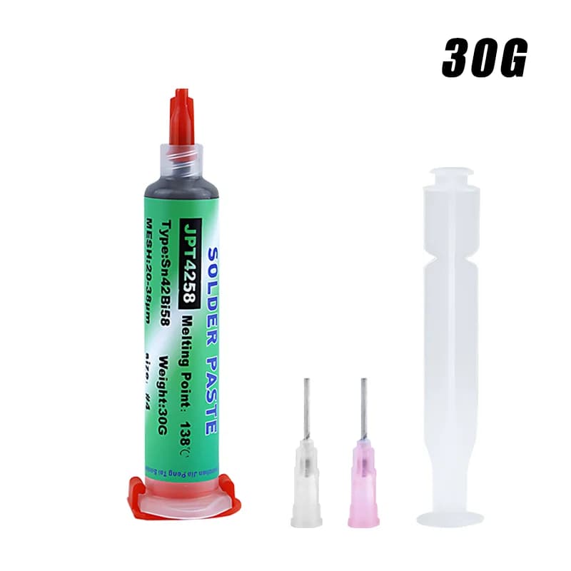 Sn42Bi58 SMD Welding Paste 138 ℃ Low Temperature Lead-free Syringe No Clean Solder Paste For Phone Component Repair