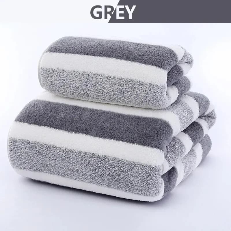 Striped Pattern Towel Set Soft Hand Towel Bath Towel Quick Drying Absorbent Towels For Bathroom
