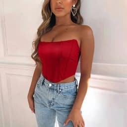 2024 Sleeveless Vest Off Shoulder Velvet Fashion Sexy Corset Crop Tops Vest Female Underwear Backless