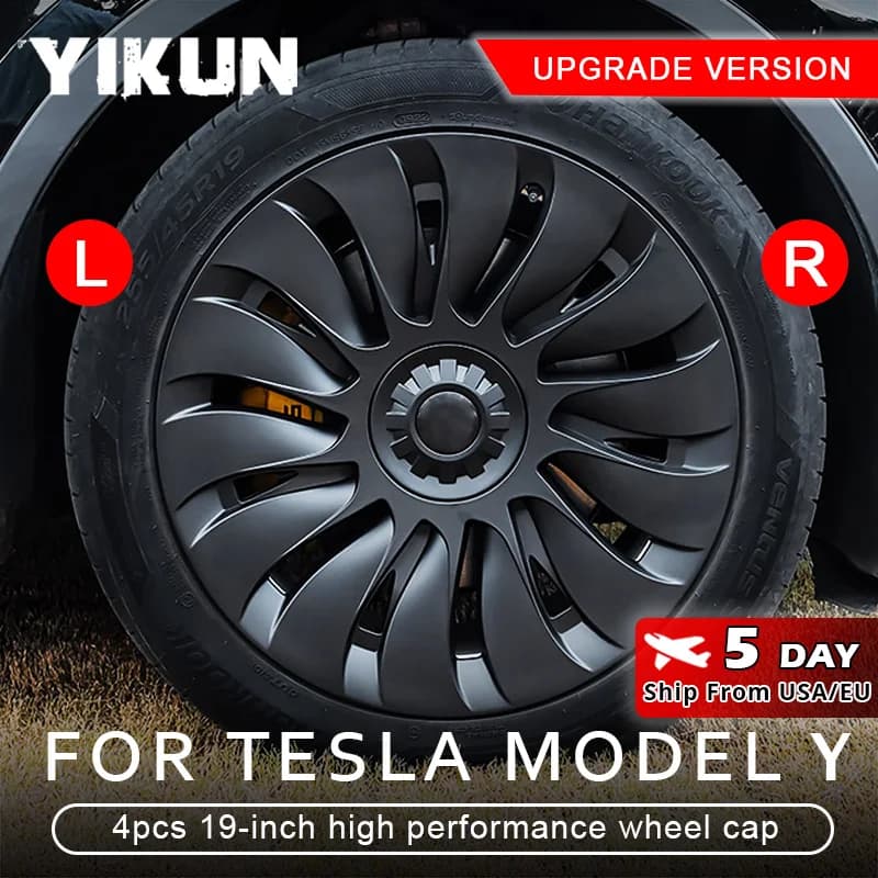 4PCS HubCap Performance  Automobile Replacemen Hub cap Full Rim Cover Accessories for Tesla Model Y 19 Inch Wheel Caps 2018-2024