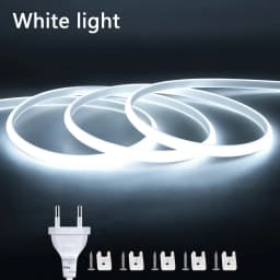 COB LED Strip 220V High Brightness Led Light Waterproof Flexible Ribbon Tape for Room Bedroom Kitchen, Outdoor Garden Lighting