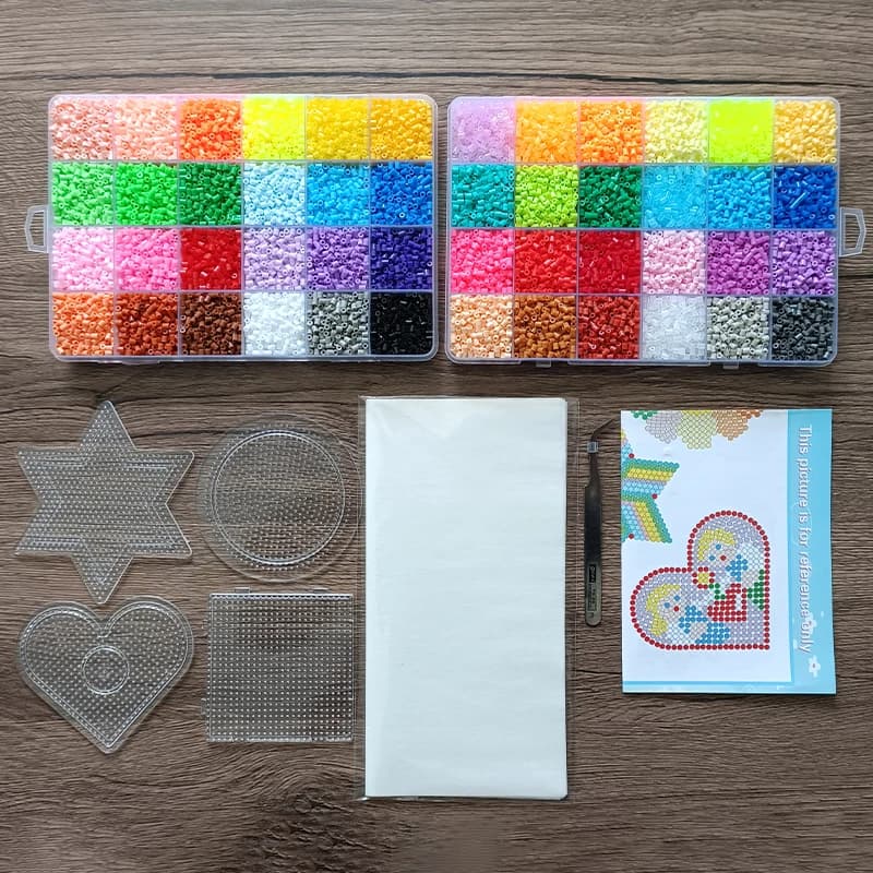 Fuse Beads Kit 24/48 colors 2.6MM 3D Pixel Puzzle Iron Beads Handmade Crafts Decor DIY Make Puzzle High Quality Melting Beads