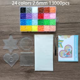 Fuse Beads Kit 24/48 colors 2.6MM 3D Pixel Puzzle Iron Beads Handmade Crafts Decor DIY Make Puzzle High Quality Melting Beads