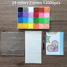 Fuse Beads Kit 24/48 colors 2.6MM 3D Pixel Puzzle Iron Beads Handmade Crafts Decor DIY Make Puzzle High Quality Melting Beads