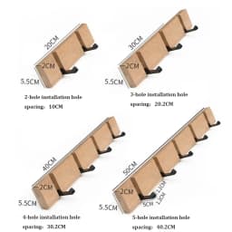 Foldable Bamboo Clothes Hooks Behind Door Wall-mounted Hangers Household Coat Towel Hook Shelf Bathroom Hanging Rack