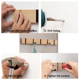 Foldable Bamboo Clothes Hooks Behind Door Wall-mounted Hangers Household Coat Towel Hook Shelf Bathroom Hanging Rack