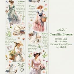 Yoofun 5x200cm Creative Flower PET Tape for Collage Junk Journal Scrapbooking diy Floral Card Palnner diy Masking Tape Stickers