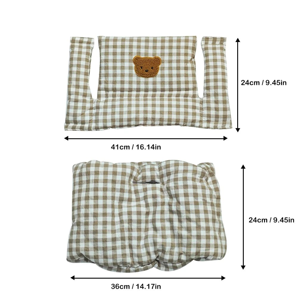 Soft Seat Cushion for Infants， Baby High Chair Cushion, Cartoon Bear Chair Back Cushion and Seat Cushion, High Chair Accessories