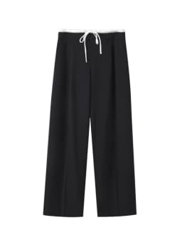 ZA TRAF Women's Double Layer Waist Chic Straight Pants Wide-legged Pants for Commuter Fashion Design Leisure Elegant Women's