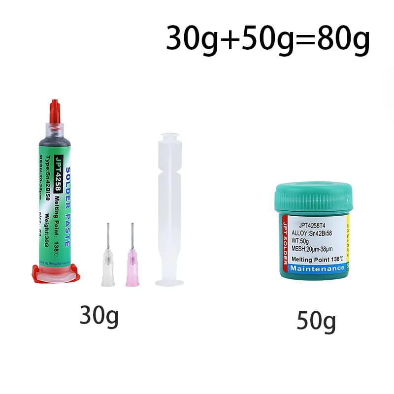 Sn42bi58 SMD Welding Paste 138℃ Low Temperature Lead-free Syringe No Clean Solder Paste For Iphone tail plug Repair Solder Paste