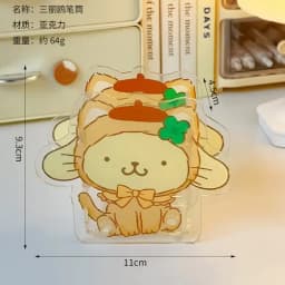 Cute Acrylic Sanrio Pen Holder Transparent Multifunctional Children's Desktop Large Capacity Stationery Storage Box Organizer