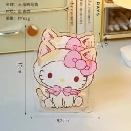 Cute Acrylic Sanrio Pen Holder Transparent Multifunctional Children's Desktop Large Capacity Stationery Storage Box Organizer