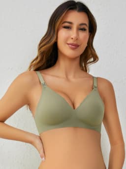 Front Open Nursing Bra Maternity Jelly Gel Laser Cutting Seamless Underwear Ultra Thin Breastfeeding Bra For Pregnant Women