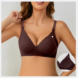 Front Open Nursing Bra Maternity Jelly Gel Laser Cutting Seamless Underwear Ultra Thin Breastfeeding Bra For Pregnant Women