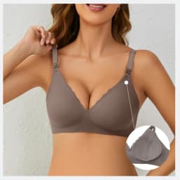 Front Open Nursing Bra Maternity Jelly Gel Laser Cutting Seamless Underwear Ultra Thin Breastfeeding Bra For Pregnant Women