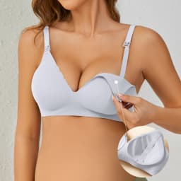 Front Open Nursing Bra Maternity Jelly Gel Laser Cutting Seamless Underwear Ultra Thin Breastfeeding Bra For Pregnant Women