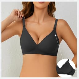 Front Open Nursing Bra Maternity Jelly Gel Laser Cutting Seamless Underwear Ultra Thin Breastfeeding Bra For Pregnant Women