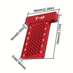 Woodworking Scribe Metric/Inch T-Square Hole Pocket Ruler Aluminum Line Drawing Gauge Carpenter Right Angle Protractor Layout