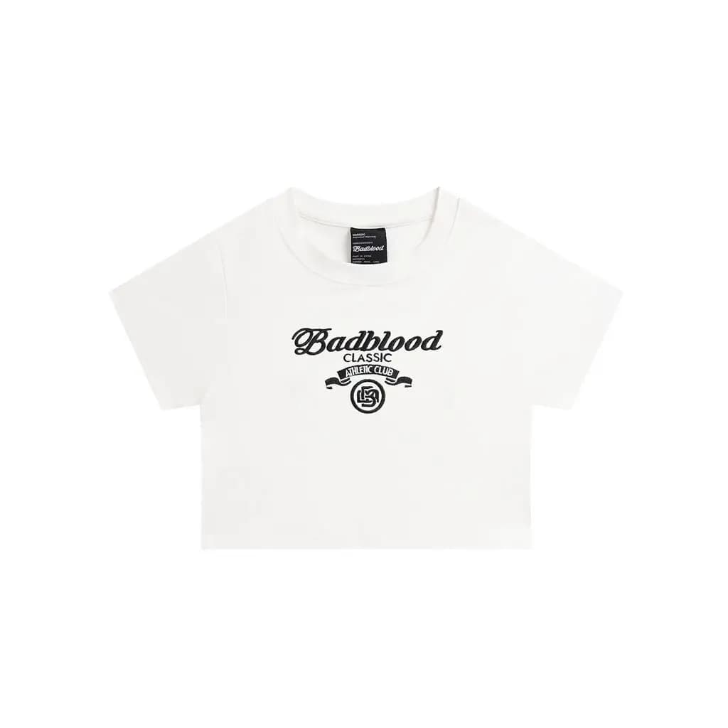 Badflood Korean Niche Brand Slim Fit Spicy Girl Short T-shirt High Waisted Minimalist Popular Top Sweet and Spicy Ins