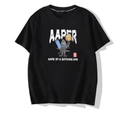 Trendy Brand Short Sleeved Camouflage Letter Printed Pure Cotton Loose and Versatile Men and Women's Couple Half Sleeved Top