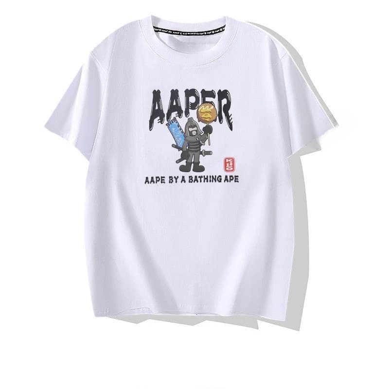 Trendy Brand Short Sleeved Camouflage Letter Printed Pure Cotton Loose and Versatile Men and Women's Couple Half Sleeved Top