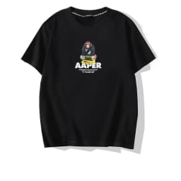 Trendy Brand Short Sleeved Camouflage Letter Printed Pure Cotton Loose and Versatile Men and Women's Couple Half Sleeved Top