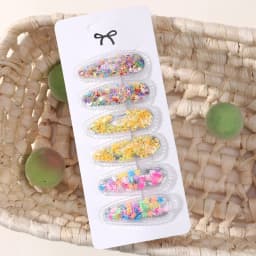 6pcs/set Kids Sequin BB Hair Clips Color Transparent Flowing Sand Bangs Hair Gripes Girl Cute Cartoon Baby Headwear Accessory