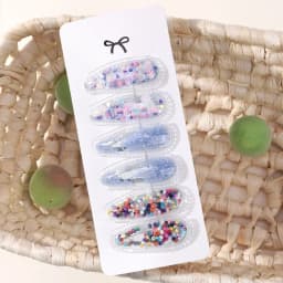 6pcs/set Kids Sequin BB Hair Clips Color Transparent Flowing Sand Bangs Hair Gripes Girl Cute Cartoon Baby Headwear Accessory