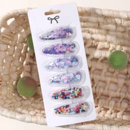 6pcs/set Kids Sequin BB Hair Clips Color Transparent Flowing Sand Bangs Hair Gripes Girl Cute Cartoon Baby Headwear Accessory