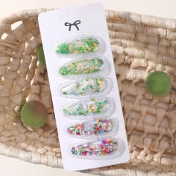 6pcs/set Kids Sequin BB Hair Clips Color Transparent Flowing Sand Bangs Hair Gripes Girl Cute Cartoon Baby Headwear Accessory