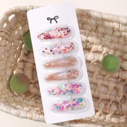 6pcs/set Kids Sequin BB Hair Clips Color Transparent Flowing Sand Bangs Hair Gripes Girl Cute Cartoon Baby Headwear Accessory