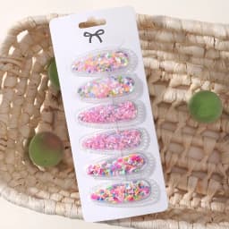 6pcs/set Kids Sequin BB Hair Clips Color Transparent Flowing Sand Bangs Hair Gripes Girl Cute Cartoon Baby Headwear Accessory