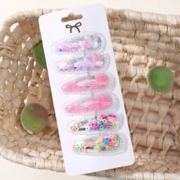 6pcs/set Kids Sequin BB Hair Clips Color Transparent Flowing Sand Bangs Hair Gripes Girl Cute Cartoon Baby Headwear Accessory
