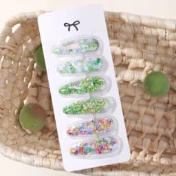 6pcs/set Kids Sequin BB Hair Clips Color Transparent Flowing Sand Bangs Hair Gripes Girl Cute Cartoon Baby Headwear Accessory