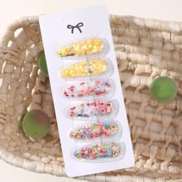 6pcs/set Kids Sequin BB Hair Clips Color Transparent Flowing Sand Bangs Hair Gripes Girl Cute Cartoon Baby Headwear Accessory