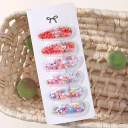 6pcs/set Kids Sequin BB Hair Clips Color Transparent Flowing Sand Bangs Hair Gripes Girl Cute Cartoon Baby Headwear Accessory