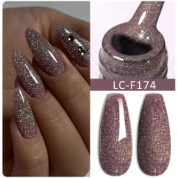 LILYCUTE 7ML Pink Glitter Nail Gel Polish Nude Natural Long Lasting Manicure Soak Off UV LED Nail Art Base Top Coat Gel Varnish