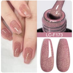 LILYCUTE 7ML Pink Glitter Nail Gel Polish Nude Natural Long Lasting Manicure Soak Off UV LED Nail Art Base Top Coat Gel Varnish