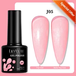 LILYCUTE 7ML Pink Glitter Nail Gel Polish Nude Natural Long Lasting Manicure Soak Off UV LED Nail Art Base Top Coat Gel Varnish