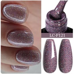 LILYCUTE 7ML Pink Glitter Nail Gel Polish Nude Natural Long Lasting Manicure Soak Off UV LED Nail Art Base Top Coat Gel Varnish