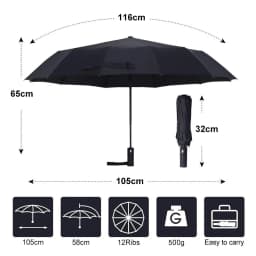12 Bones Windproof Double Layer Resistant Umbrella Fully Automatic Rain Men Women Luxury Business Male Large Umbrellas Parasol