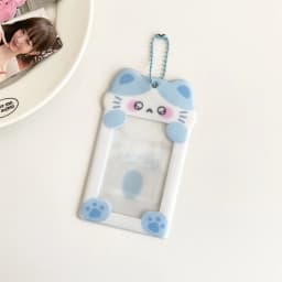 Ins Style Cartoon Puppy Photocard Holder With Keychains Cute 3inch Cards Protect Sleeves For Students