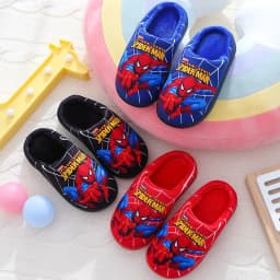 Cartoon Printed Spider-man Cotton Slippers For Children's Shoes Fashion New Style Warmth Autumn Winter Indoor Kids Boys Slipper
