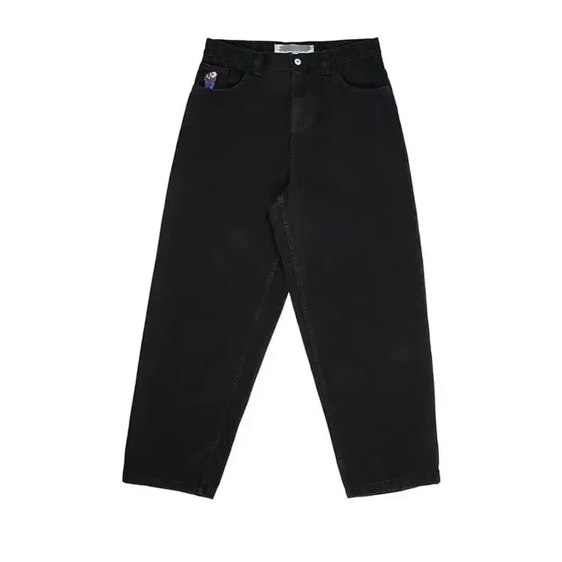 Retro Blue Baggy Skateboard Streetwear BigBoy Embroidery high waisted Jeans Y2K Couples Fashion Basketball Pants Clothing
