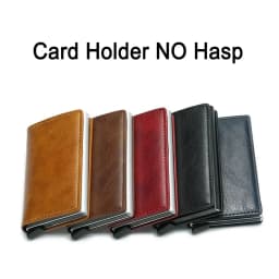 Carbon Fiber Credit Card Holder Wallet Men Rfid Smart Metal Thin Slim Pop Up Minimalist Wallet Small Black Purse Metal Vallet